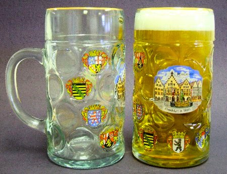 1L German Dimple Beer Mug with Frankfurt Germany Decal